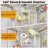 360 Bird Spinning Toy with Feeding Cup, Rotating Bird Perch Toy with Rope-Wrapped for Soft Grip, Interactive Bird Toys