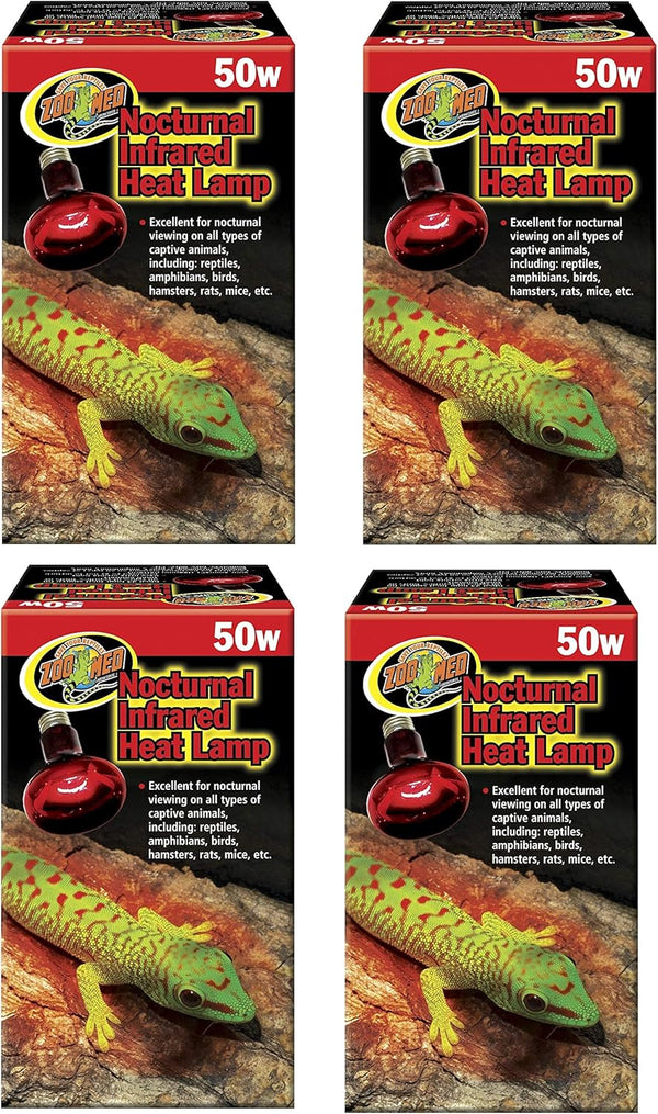Zoo Med Nocturnal Infrared Incandescent Heat Lamps, 50 Watts, 4 Pack