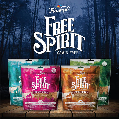 Triumph Free Spirit Grain Free Turkey, Vegetable & Cranberry Recipe Jerky Bites Dog Treats, 24 oz