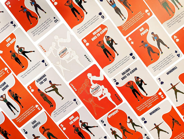 Low-Impact Exercise Playing Cards, 52-Card Deck for All Fitness Levels, Bodyweight Strength Training & Cardio, Fun