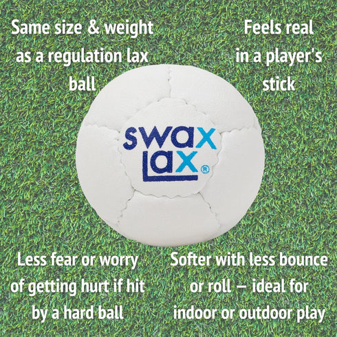 SWAX LAX Lacrosse Training Ball - Indoor Outdoor Practice, Less Bounce & Rebounds