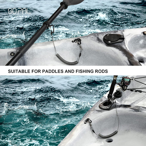 PS1 Heavy Duty Kayak Paddle Leash, Retractable Fishing Rod Tether with 5.9" Belt, 2 Pack