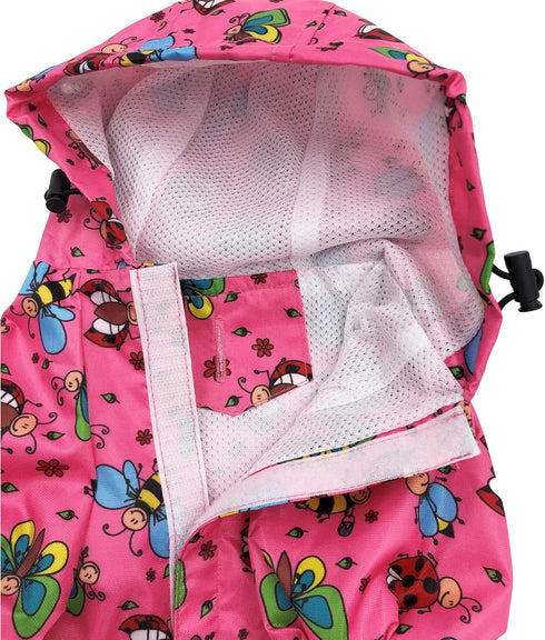 Small Pet Cat Dog Raincoat Hoodie Coat, Waterproof Rain Jacket Rainwear (XS: Length - 10", Pink)