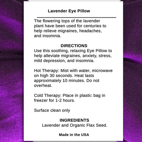 Lavender Silk Eye Pillow - Aromatherapy Eye Pillows for Meditation and Relaxation (Amethyst)