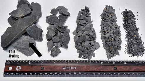 Natural Slate Stone 1 to 3 Inches - Packaged for Aquascaping, Terrariums, Reptile Enclosures, 2lbs Grey