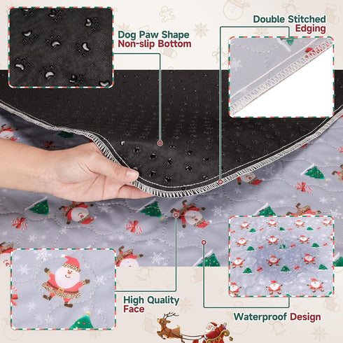 2PCS 31x36in Aitmexcn Christmas Washable Pee Pad for Dogs, Xmas Super Absorbent Reusable Puppy Pads Pet Training Pads