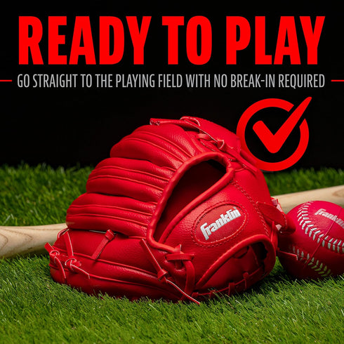 Franklin Sports Kids Baseball Gloves - RTP Youth Teeball Glove + Ball Set