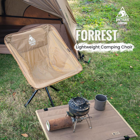 Set Backpacking, 330 lbs ONETIGRIS Forrest Camping Chair, Up in Seconds, Lightweight Folding Chair for Hiking, Beach