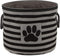 Bone Dry Pet Storage Collection, Striped Paw Patch Bin, Small Round, Black