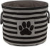 Bone Dry Pet Storage Collection, Striped Paw Patch Bin, Small Round, Black