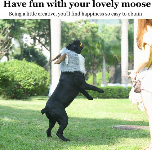 Onmygogo Funny Dog Halloween Costumes, Cute Furry Pet Wig for Halloween Christmas, Moose, Size M
