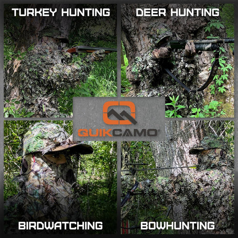 Mossy Oak & Realtree 2-in-1 3D Leafy Face Mask Camo Hats for Hunting - Adjustable, One Size