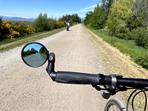 Hafny NEW Multi-Adjustable Bar End Bike Mirror, HD Safe Blast-Resistance Glass Cycling Mirror, E-bike Mirror