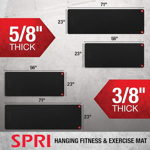 SPRI Hanging Exercise Mat, Fitness & Yoga Mat for Group Fitness Classes, Commercial Grade Quality