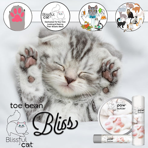 2 oz. The Blissful Cat Paw Butter, Moisturizer for Dry Paw Pads, Softens and Protects Rough Feet, Versatile, Lick-Safe