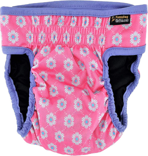 Pack 3 4 16" 20", of Female Dog Diapers with - Layers of Absorbent Pads Cat Panties Waterproof Leak Proof Washable (M:
