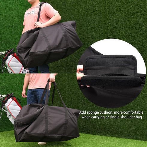 Golf Push Cart Bag, 3 Wheel Folding Carry Bag for Caddytek, Black Extra-Large Capacity Cover