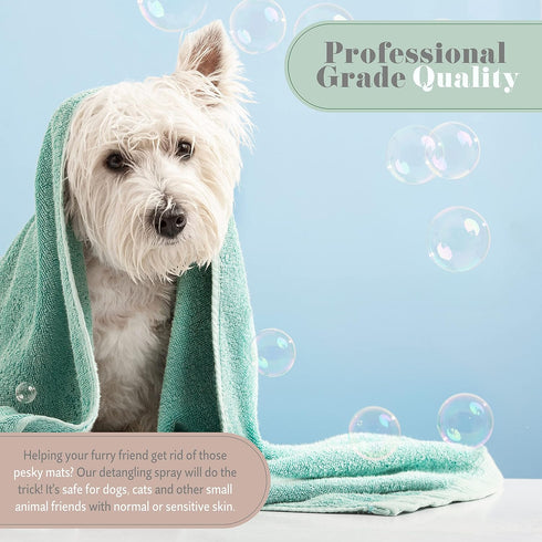 Begley's Natural Pet Detangling Spray - Essential Oil Scented Detangler for Dogs, Puppies & Cats - 8 oz, Baby Powder