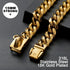 Gold Dog Chain Collar with Design Secure Buckle, 18K Cuban Link Heavy Duty Chew Proof for Medium Dogs