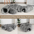 Cat Tunnel Bed for Indoor Cats, Peekaboo Cat Cave with Washable Soft Play Mat, Furry Cat Tube, for Kitten/Puppy/Rabbit