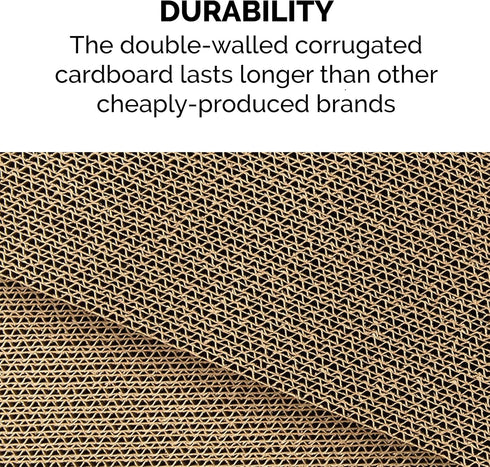 Furhaven Reversible Scratching Board w/ Catnip for Indoor Cats, Classic Corrugated Cat Scratcher Pad, Yellow