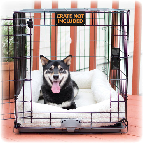 K&H Pet Products Ultra Plush Deluxe Bolster Dog Crate Pad, Portable Dog Crate Mat & Kennel Indoor Bed, Fleece Large