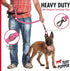 Tuff Pupper Heavy Duty Double Handle Dog Leash - 6 Foot Reflective with Twist Locking Carabiner for Strong Dogs