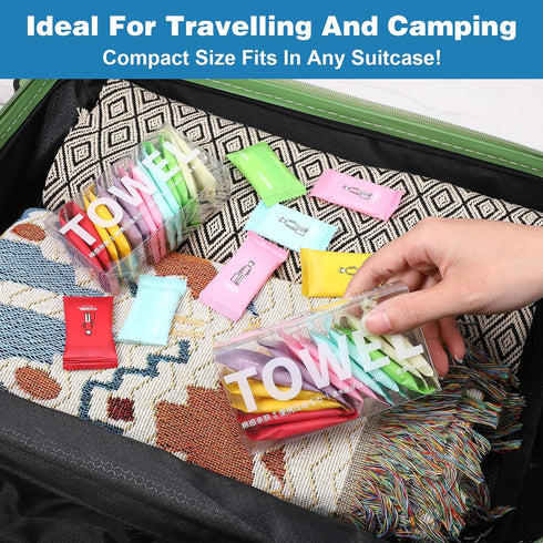 Meyeyaia 140 Pack 11x 7.87inch Disposable Compressed Face Towels for Travel - Portable Compressed Towel Tablets