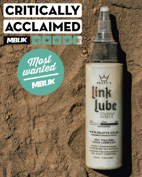 60 mL/ 2 oz. Peaty's LinkLube Dry Weather Bicycle Chain Lubricant