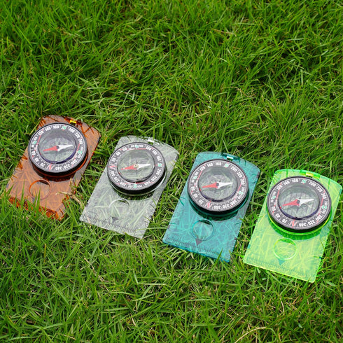 RLXMARTD 4 Pcs Outdoor Compass with Adjustable Declination,Magnifier,Ruler,Scale. Multifunctional Orienteering
