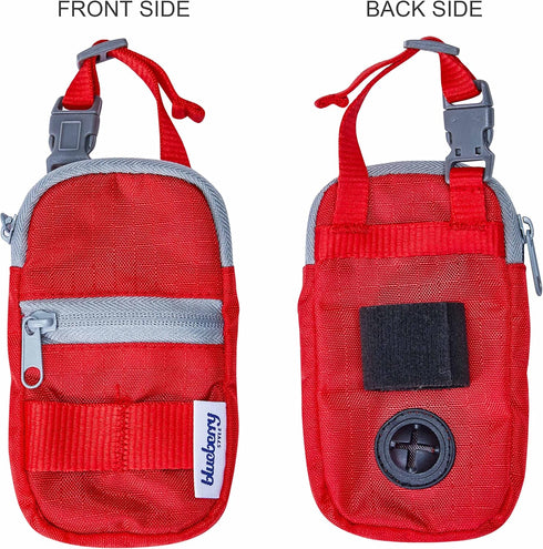 Blueberry Style Red Dog Waste Bag Dispenser, Dog Poop Bag Holder with 1 Roll of Free Poop Bags