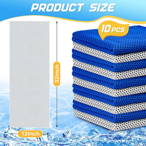 10 Pack Activities(32"x12") MENOLY Cooling Towels, Sweat Towels Cooling Towels for Neck and Face, Microfiber Towel Soft