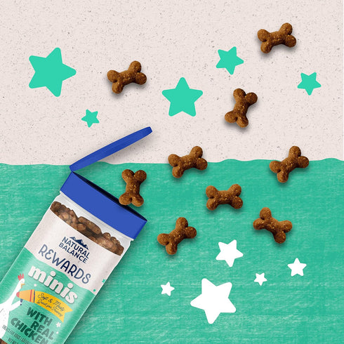 Natural Balance Limited Ingredient Mini-Rewards, Chicken Grain-Free Training Treats for Dogs, 5.3-oz Canister