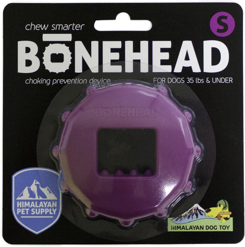 Himalayan Dog Chew Bonehead - Small Dog Chew Holder for Yak Chews and Bully Sticks, Durable Nylon Dog Treat Holder, 1