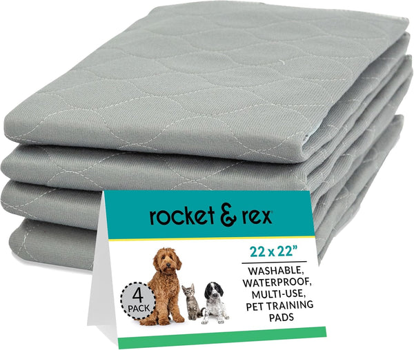 rocket & rex Premium Washable Pee Pads for Dogs, Waterproof & Reusable