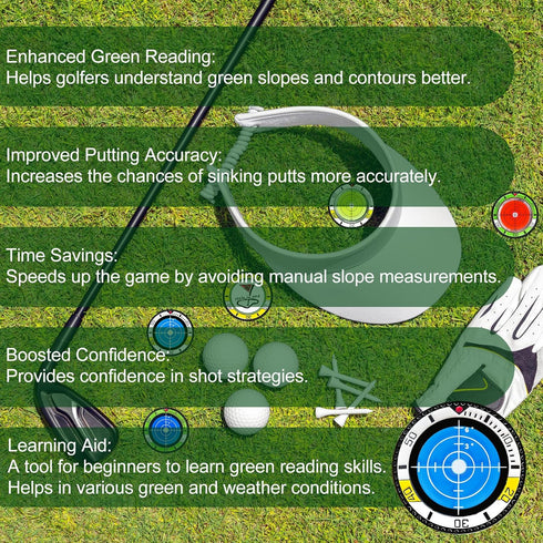 Golf Green Reader Golf Ball Marker - High Precision Slope Measurement for Improving Putting Skills