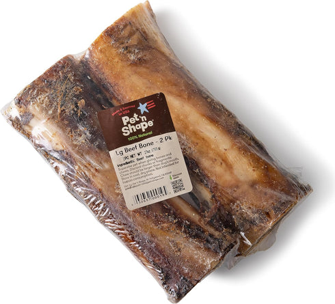 Pet 'n Shape Beef Bone Dog Treats - Large Chewz, Made & Sourced in the USA, 2 Count