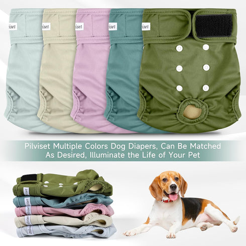 5pcs,Reusable Dog Diapers Female Dog Doggie Puppy Doggy Diapers Female, Period Panties in Heat, Medium