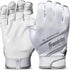 Franklin Sports Supratak Football Receiver Gloves | White/Chrome | Youth Small