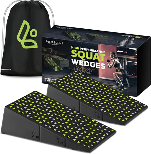 Squat Wedge Block Pair, Anti-Slip Slant Board for Squats, 17° Incline, Includes Backpack