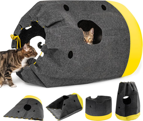 Cat Play Bag Collapsible Cat Activity Center Mat Play Rug Cats Activity