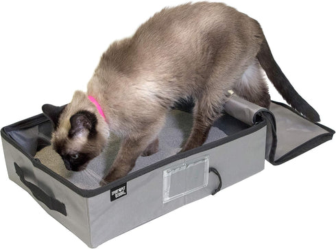 SPORT PET Large Portable Pop Open Kennel - Waterproof Cat Cage with Travel Litter Collection
