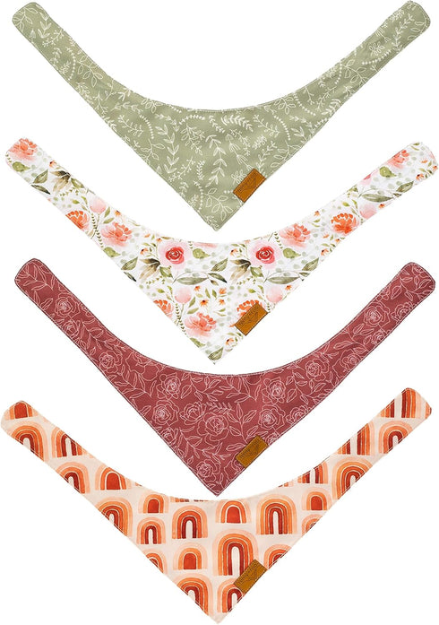 Remy+Roo Small Spring Bandanas - 4 Pack Rubi Set, Premium Durable Adjustable Polyester Fabric, Patented Shape Floral