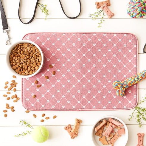 Bone Dry Ultra Absorbent Pet Mat, Machine Washable, 12x18, Rose Trellis Print