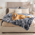 Bedsure Waterproof Dog Blankets for Large Dogs - Calming Cat Blanket for Bed Couch Protector, 60"x80", Tie-dye Grey