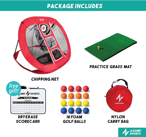 Golf Chipping Net, Pop Up with Mat, Indoor/Outdoor Golf Practice Nets for Chipping Accuracy