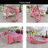 Bowtie Dog Collar & Harness & Lead Sets, Comfortable Soft Puppy Collar with Diamante, Pink - XS