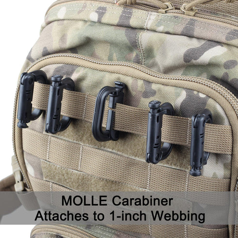 XTACER Tactical Multipurpose Small D-Ring Locking Hook for Molle Webbing (Set of 10)