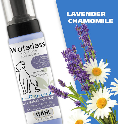 7.1 Oz 820014A Wahl USA Pet Friendly Waterless No Rinse Shampoo for Animals Lavender & Chamomile Scented - Cleaning