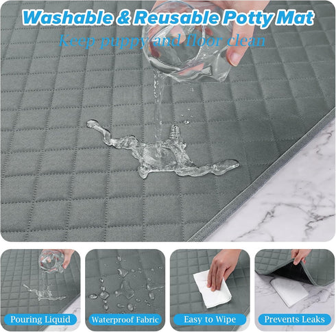 DOPLUSDO 48"x48" Washable Pee Pads for Dogs Reusable Puppy Pad Pet Training Pads, Waterproof Mat Non-Slip, Dog Pee Pad